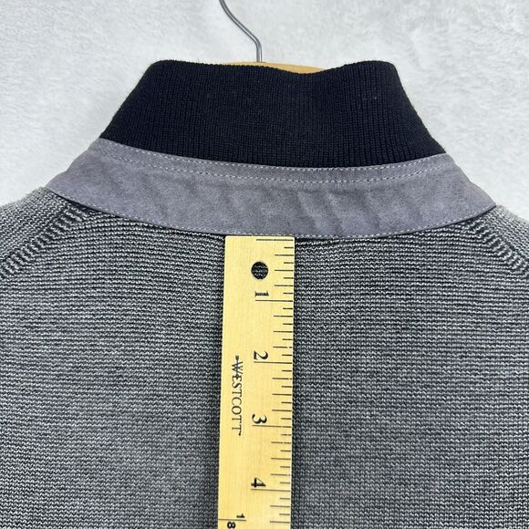 Enrico Rossini Wool Blend 1/4 Quarter Zip Men’s XL Sweater Elbow Patches Gray - Picture 5 of 16
